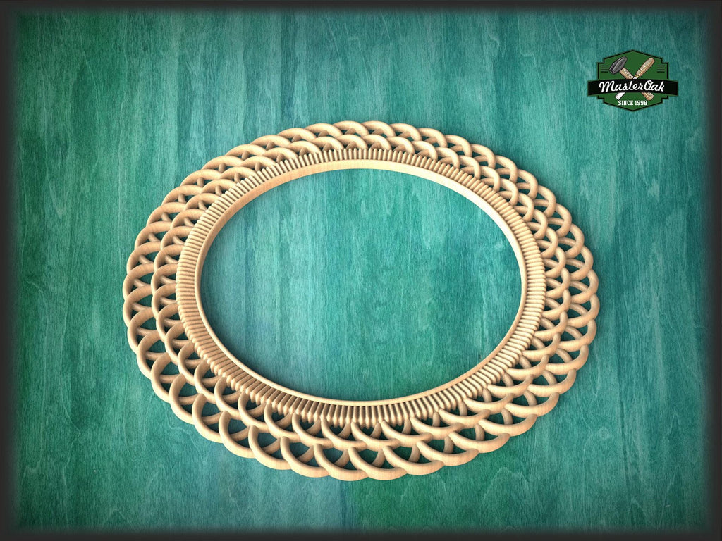 Art Deco Round Mirror Frame With A Twist Pattern