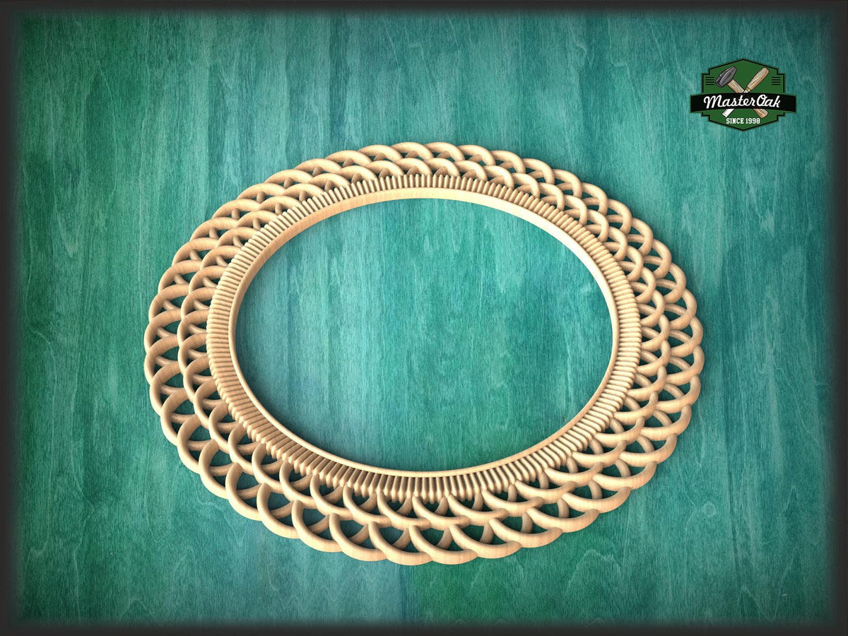 Art Deco Round Mirror Frame With A Twist Pattern