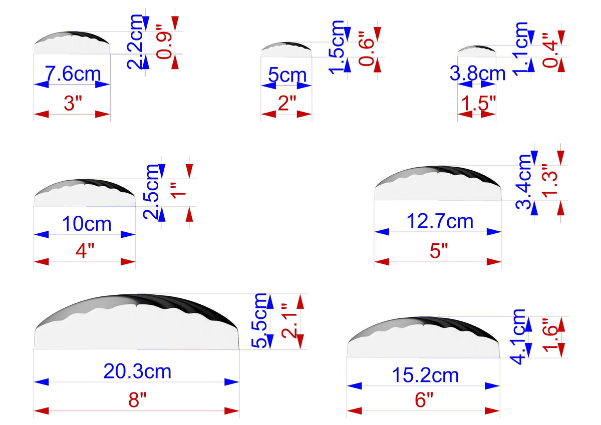 a series of seven different images, each with its own set of measurements and dimensions. The images vary in size, ranging from small to large, and are arranged in a grid-like pattern. The measurements are provided in centimeters, with each image having a specific size indicated. The image does not contain any text or additional information beyond the measurements and dimensions.