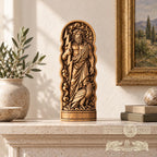 Zeus Wooden Statue, Greek God Figurine, Zeus with Eagle and Lightning Bolt, Ancient Greek Mythology Decor, Pagan Altar Sculpture