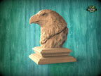 Eagle Finial for Stair Post, Eagle Bed Post Cap, Handcrafted Bird of Prey Sculpture, Carved Wooden Eagle Decor