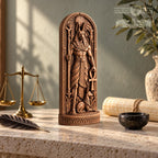Anubis Temple Shrine Statue – Egyptian Jackal God with Ankh, Carved Wooden Altar Decor, Ancient Egypt Gift
