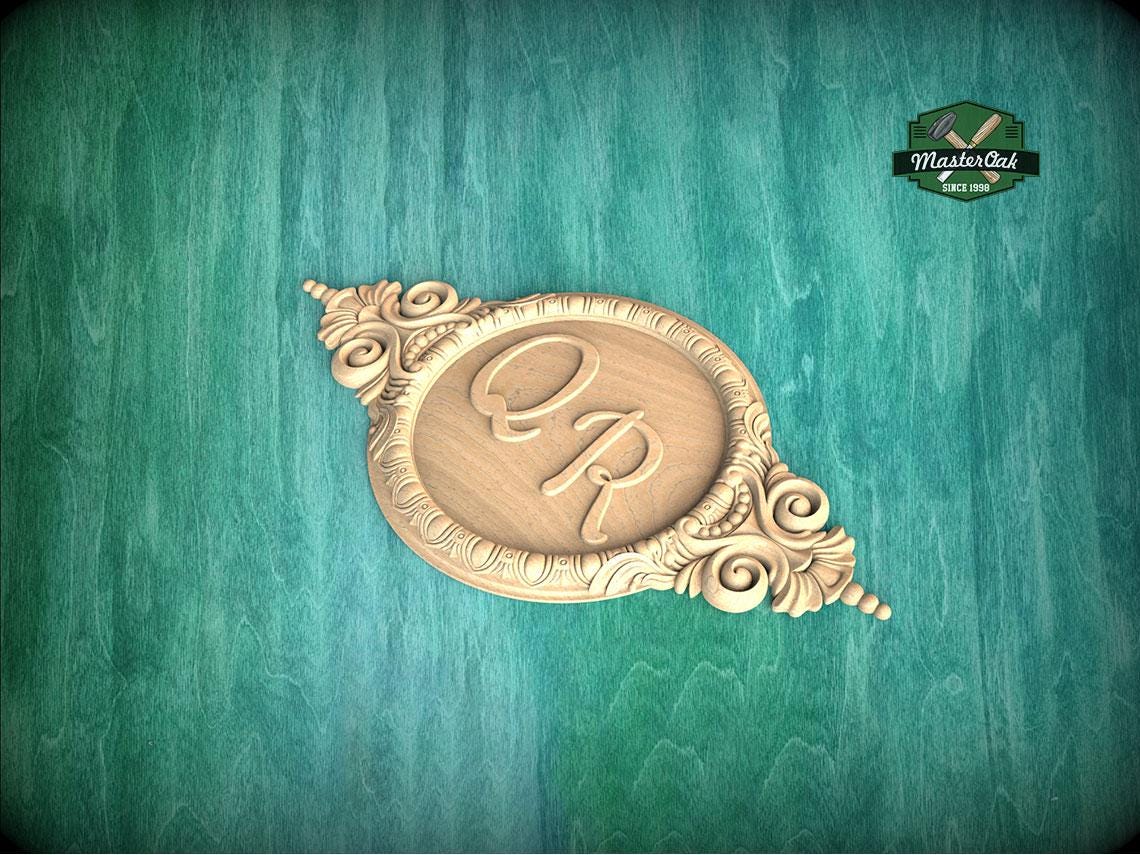 Personalized Medallion Wood Onlay - Classic Central Applique Decor, 1 pc, Unpainted, Home Wall Embellishments, wood wall art decor