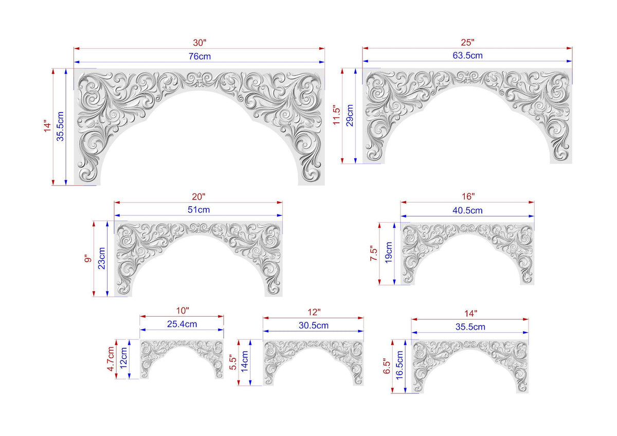 Antique Style Arched Hardwood Wood Trim, 1pc, Home Wall Decoration, Furniture Carving, Wood Trim