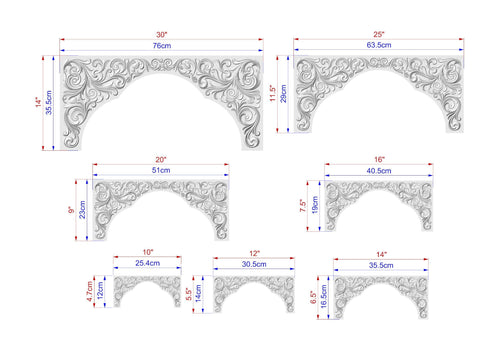 Antique Style Arched Hardwood Wood Trim, 1pc, Home Wall Decoration, Furniture Carving, Wood Trim