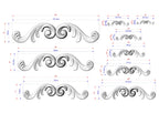 a drawing of a set of decorative scrolls