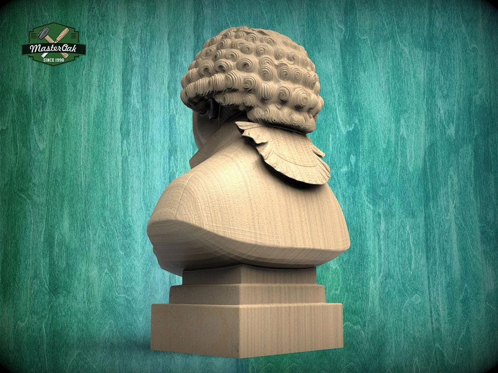 John Adams Bust, Hand-Finished Wood Sculpture | American Presidents Decor