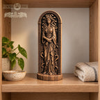 Medusa Wooden Statue, Greek Gorgon Figurine with Snakes, Ancient Mythology Sculpture, Dark Academia Decor, Pagan Altar Gift