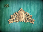 Personalized Eternal Carved Onlay with Cross, Unpainted, 1pc, Home Wall Embellishments, Furniture Carving, Ornamental Woodwork