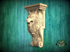 Carved Wolf Head Corbel Wooden Bracket Classical Architectural Decor