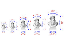 Load image into Gallery viewer, Leonardo da Vinci Bust | Hand-Sanded &amp; Hand-Toned | Gift for Artists and Inventors
