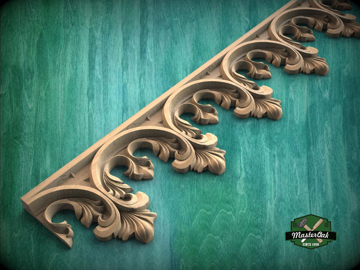 Carved Gothic Wood Trim – Decorative Molding Border for Furniture or Wall Panels