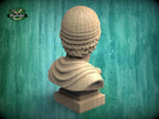 Hannibal Barca Bust, Hand-Finished Wood Sculpture | Ancient Military Decor