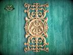 Vertical Filigree Carved Wood Onlay – Intricate Furniture Applique, 1pc, Unpainted, Home Wall Embellishments, Furniture Carving, Wood Onlays