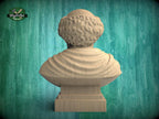 Archimedes Bust, Hand-Finished Wood Sculpture | Science History Gift for Office Library Decor