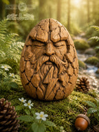 Thunder Heart Wooden Figurine, Oak Norse God Statue, Viking Thunder Guardian, Small Pagan Altar Decor