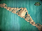 Classic Flourishes: Carved Wooden Onlay with Floral Elegance for Timeless Style, 1pc, Unpainted, Floral Medallion Onlay, Carved Scrollwork