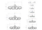 Ornate Scroll Crest with Central Bloom – Decorative Wood Accent