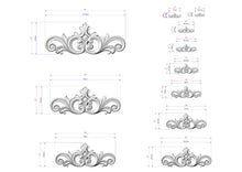 Load image into Gallery viewer, Ornate Scroll Crest with Central Bloom – Decorative Wood Accent
