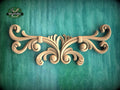 Grand Scroll Wood Applique – Ornamental Crest with Flowing Curves