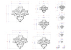 a drawing of a decorative design with hearts and flowers