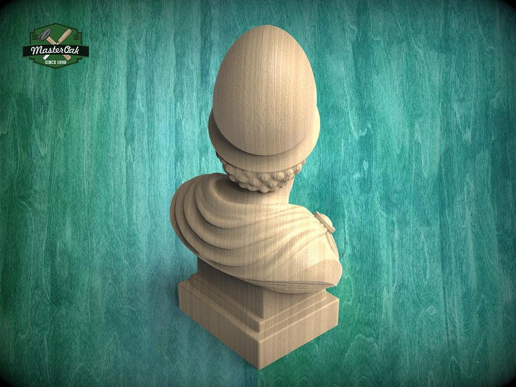 Pericles Bust, Hand-Finished Wood Sculpture | Ancient Athens Decor