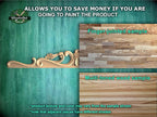 Classical Wood Door Header, Ribbon and Scroll Wood Applique for Above Door Decor, Decorative Pediment over Door