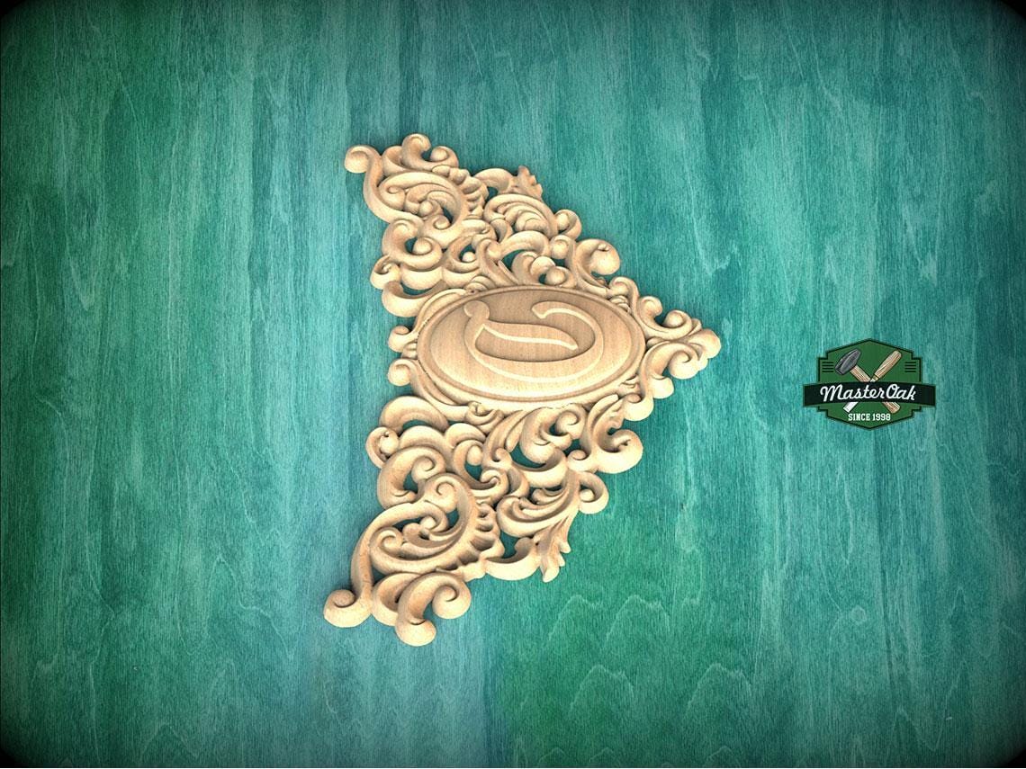 Personalized Eternal Carved Onlay with Cross, Unpainted, 1pc, Home Wall Embellishments, Furniture Carving, Ornamental Woodwork
