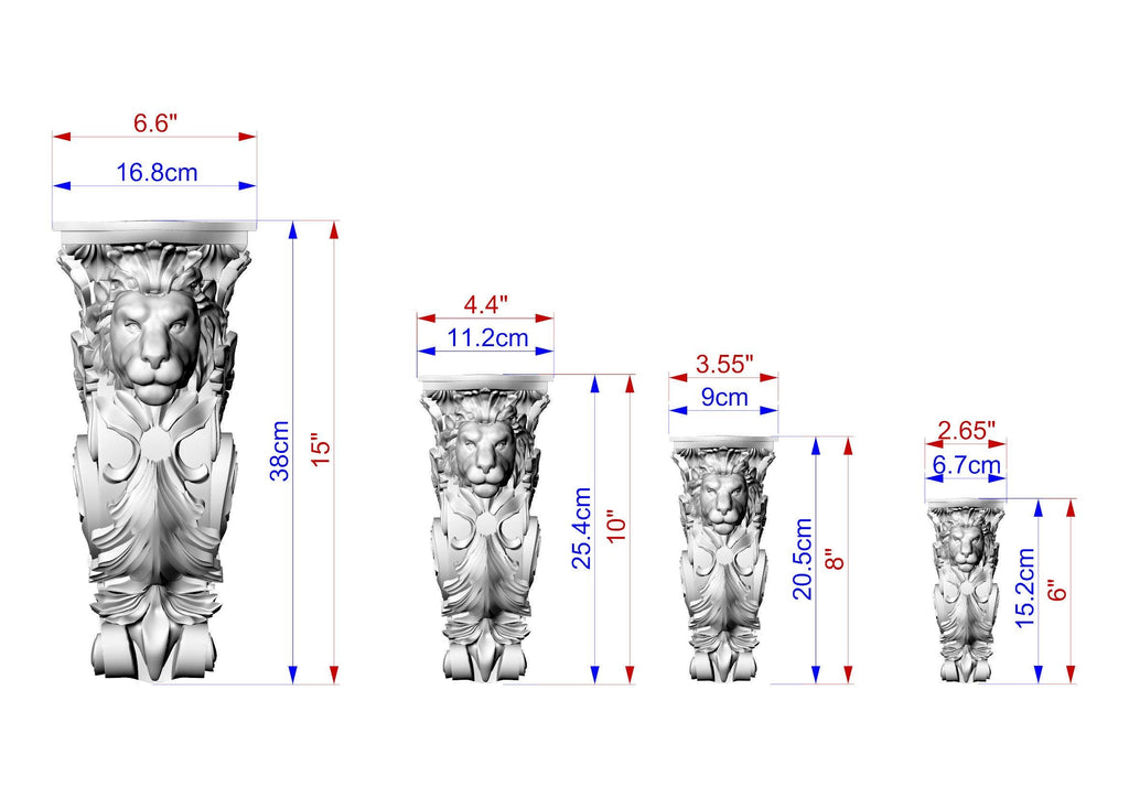 Unpainted Lion Corbel, Decorative Wood Wall Bracket, Home Decor, 1pc