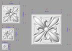 Carved Rosette Unpainted, Set of 1pc Classic style Home Wall Embellishments, wood onlays, wood wall art decor
