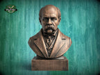 Taras Shevchenko Bust, Hand-Finished Wood Sculpture | Ukrainian Culture Gift