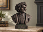 Christopher Columbus Bust, Hand-Finished Wood Sculpture | Age of Exploration Decor