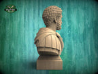 Marcus Aurelius Bust, Hand-Finished Wood Sculpture | Stoic Philosophy Decor