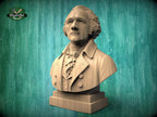 Wooden Alexander Hamilton Sculpture | Hand-Sanded & Hand-Toned | American History Decor