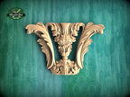 Acanthus Capital Ornament – Decorative Wooden Carving for Classic Interior or Furniture