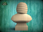 Johann Sebastian Bach Bust, Hand-Finished Wood Sculpture | Baroque Composer Decor