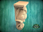 Owl Wall Bracket – Carved Wood Corbel for Mantel, Cabinet or Shelf
