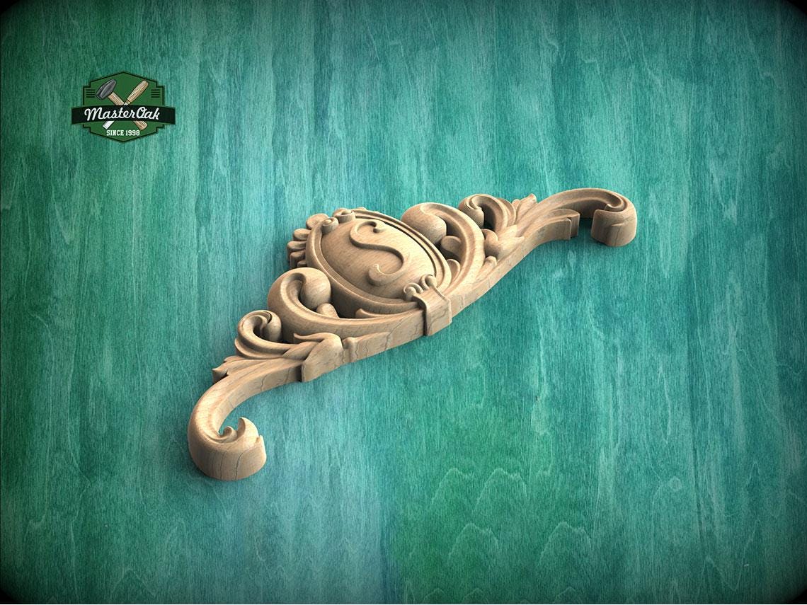 Personalized Ornate Oval Cartouche with Leaf Scrolls – Classic Wood Applique