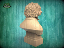 Load image into Gallery viewer, Beethoven Bust Statue | CNC-Carved Wood, Hand-Sanded &amp; Toned | Piano Room Decor
