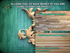 The image is a promotional advertisement for Master Oak Paint, showcasing two different types of wood samples. The text highlights that the samples allow for savings if the viewer is going to paint the product, with a focus on the differences between the finger-joined and multi-toned wood samples. The text also mentions that the product texture and color may vary from the sample shown, and that adjacent pieces have different shades.
