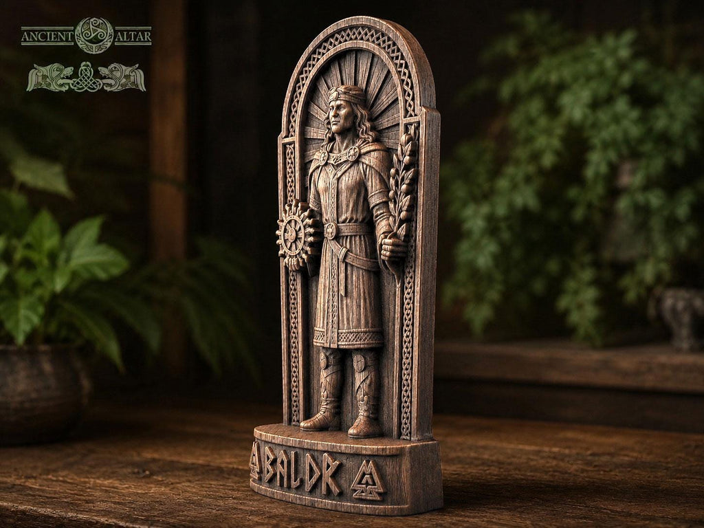Norse God Baldr Statue – Pagan Altar Decor and Mythology Art