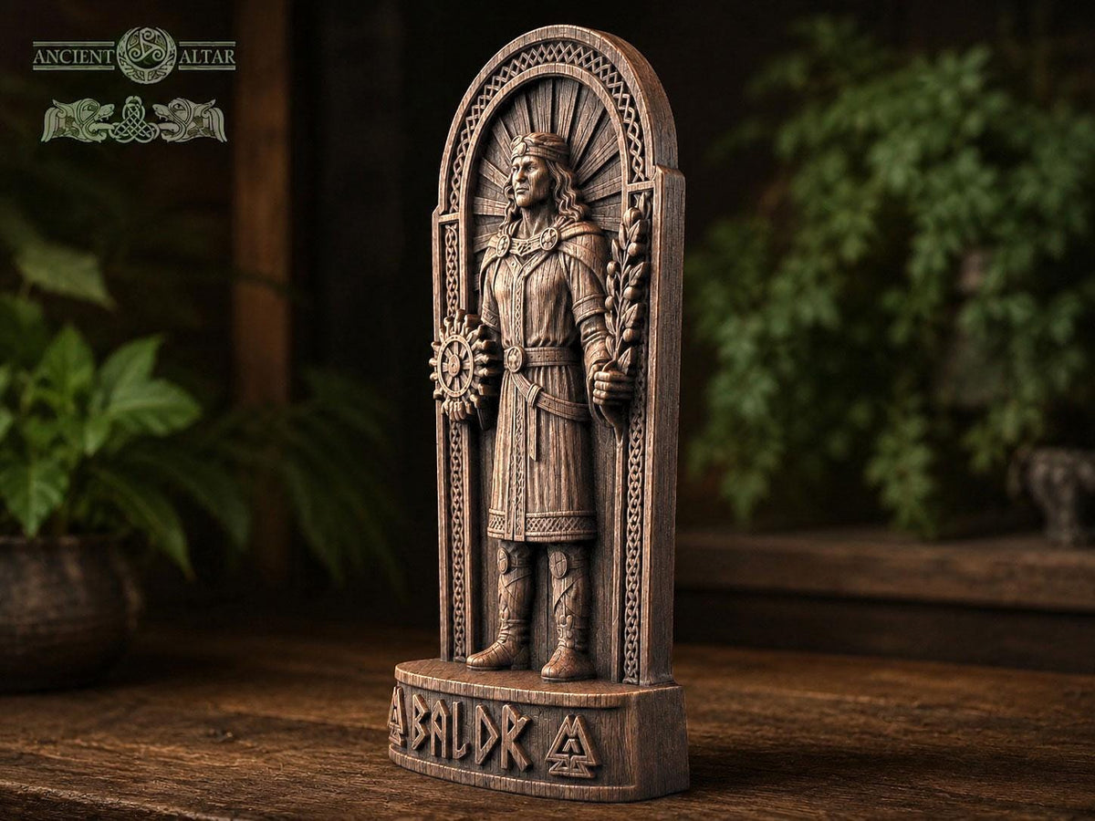 Norse God Baldr Statue – Pagan Altar Decor and Mythology Art