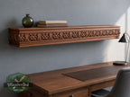 Carved Solid Oak Wall Shelf with Celtic Knot Pattern, Ornate Floating Shelf, Decorative Wood Display Shelf, Traditional Home Decor