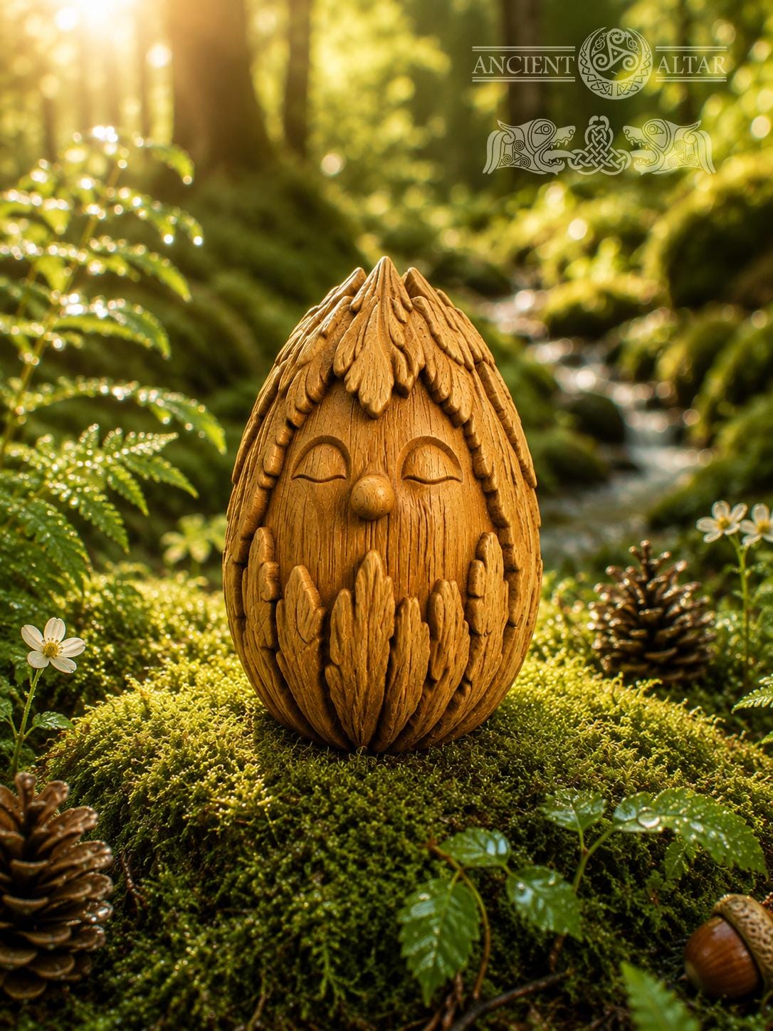 Bark Spirit Oak Figurine, 2.76-Inch Woodland Guardian, Hand-Finished Forest Decor