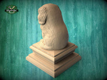 Load image into Gallery viewer, Pekingese Dog Wooden Finial – Carved Post Topper Dog Statue for Fence, Deck or Stair Post
