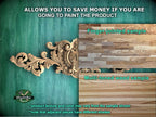 Personalized Baroque Crest with Cartouche – Ornate Carved Wood Applique for Furniture