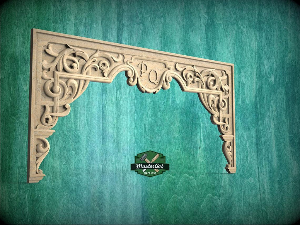 Personalized Elegant Carved Wood Arch Onlay – Artistic Arch Enhancement, 1pc, Unfinished, Home Wall Embellishments, Furniture Carving