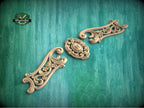 Personalized Rococo-Style Carved Wood Onlay for Elegant Furniture and Fireplace Decor, 1pc, Unpainted, Home Wall Embellishments