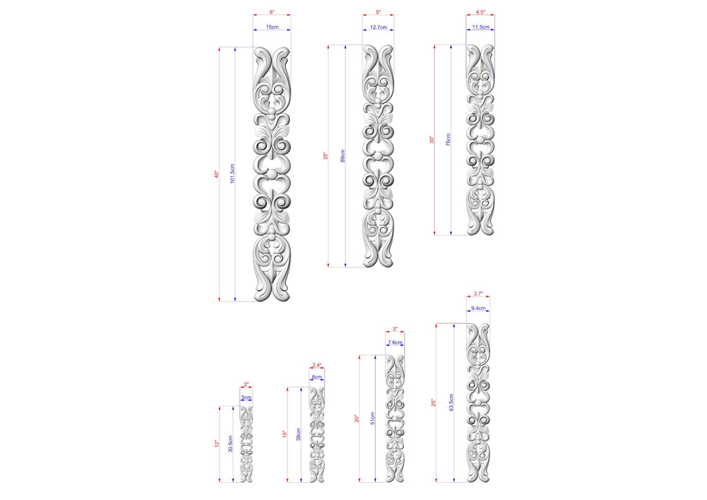 a drawing of a pair of earrings with measurements