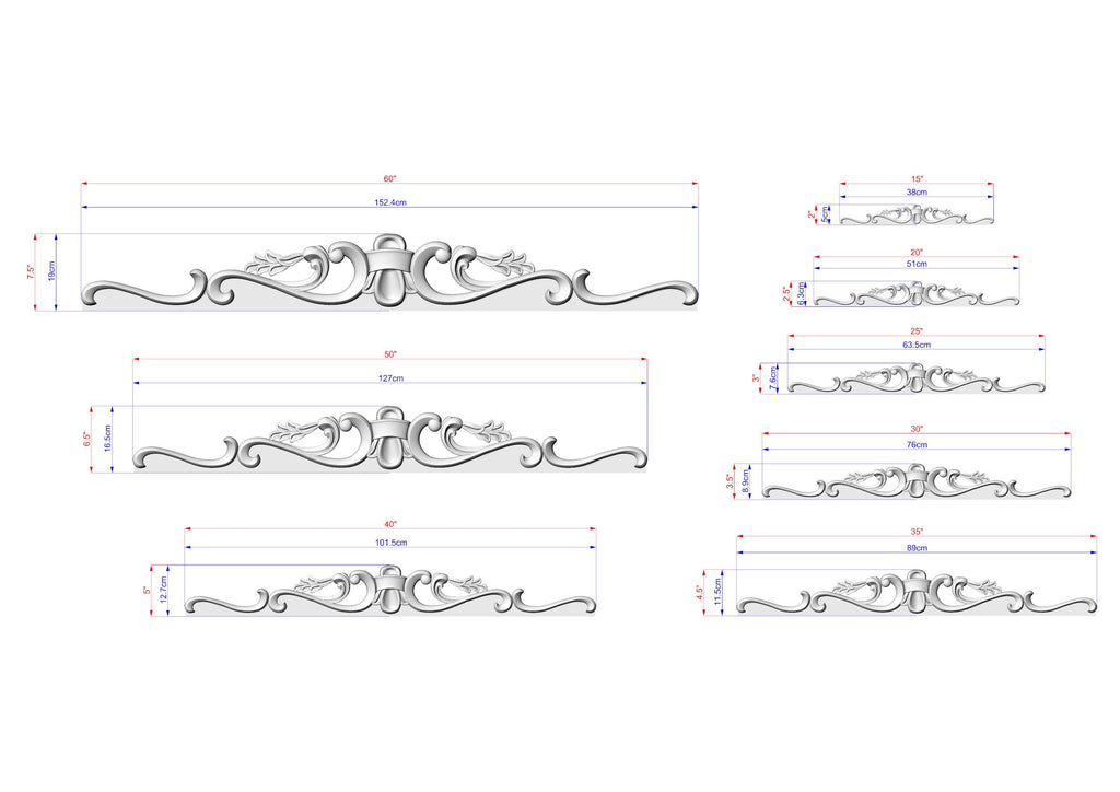 a drawing of a set of decorative brackets